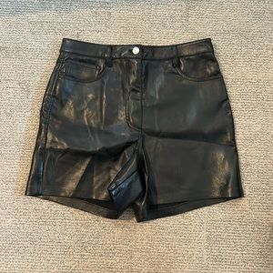 Black leather shorts